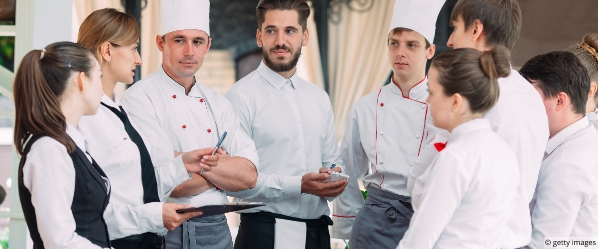 Team meeting before opening service